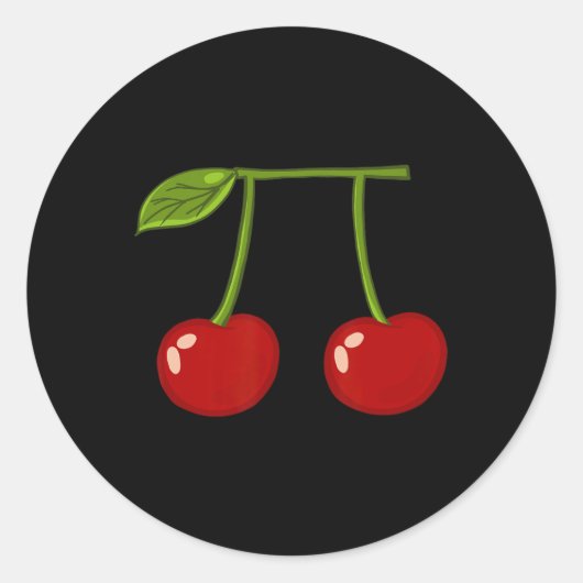 Cherry Pi Funny Pi Day Cherry Pie Pun Cherry Pi Runder Aufkleber (Vorderseite)
