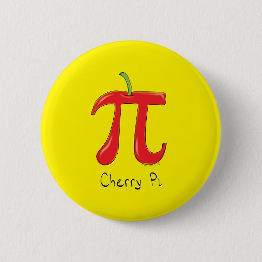 Cherry Pi Niedlich Mah Pi Day Button Button (Vorderseite)