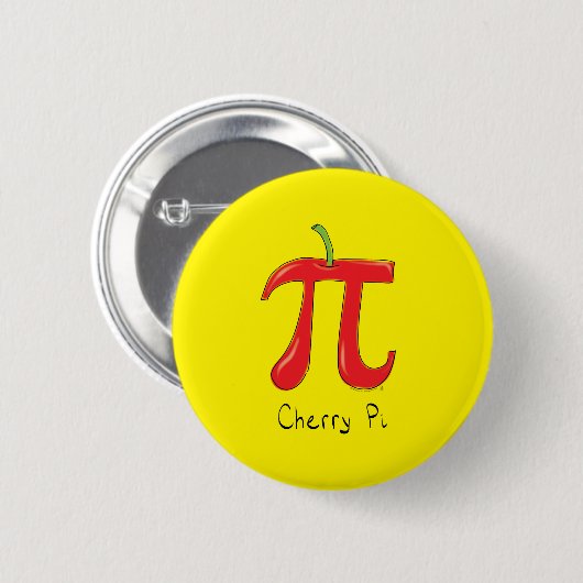 Cherry Pi Niedlich Mah Pi Day Button Button (Vorne & Hinten)