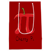 Cherry Pi Niedlich Mah Pi Day Party Geschenktasche Mittlere Geschenktüte (Rückseite)