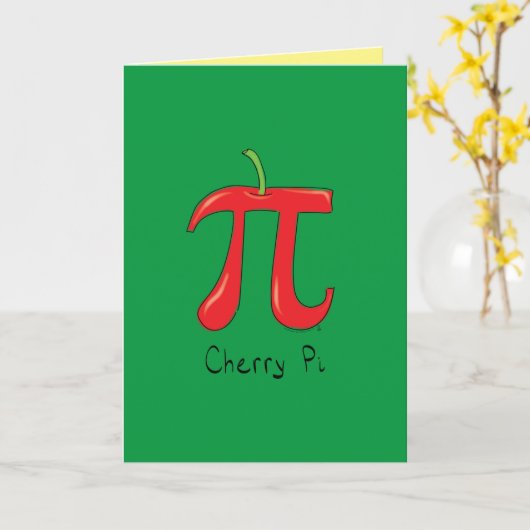 Cherry Pi - Pi Day Math Grußkarte Karte (Gelbe Blume)