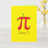 Cherry Pi - Pi Day Math Grußkarte Karte (Gelbe Blume)
