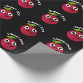 Cherry Pick Funny Fruit Pun Dark BG Geschenkpapier (Ecke)