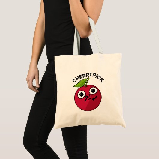 Cherry Pick Funny Fruit Pun Tragetasche (Vorderseite (Produkt))