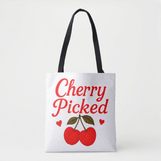 Cherry Picked Hearts Romantischer Kernpunkt Tasche (Vorderseite)