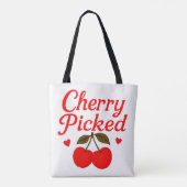 Cherry Picked Hearts Romantischer Kernpunkt Tasche (Rückseite)