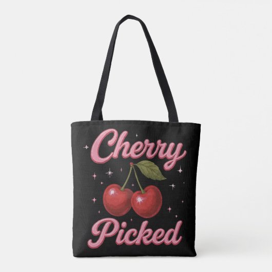 Cherry Picked Pink Sparkle Retro Glam Tasche (Rückseite)