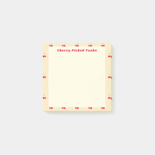 Cherry Picked Tasks Cute Border Retro Pop Post-it Klebezettel (Vorderseite)