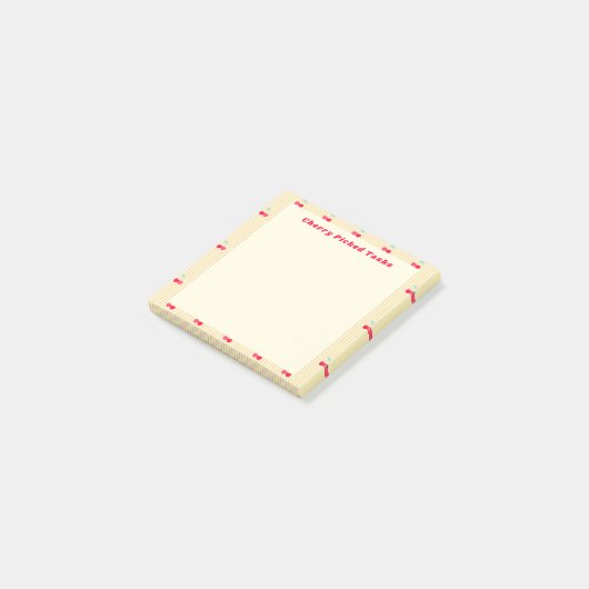 Cherry Picked Tasks Cute Border Retro Pop Post-it Klebezettel (angewinkelt)