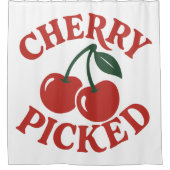 Cherry Picked Trendy Retro Fruit Graphic Duschvorhang (Vorderseite)