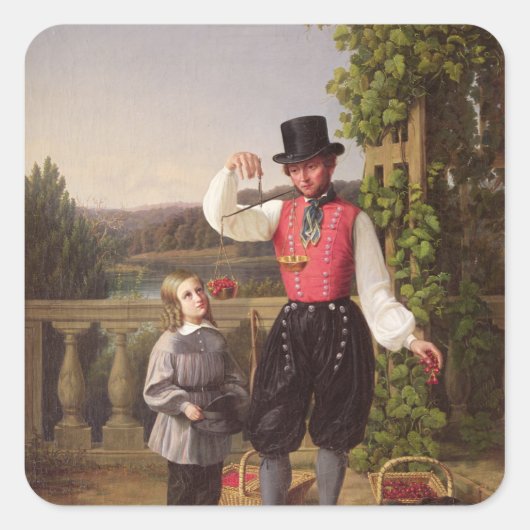 Cherry Pickers Quadratischer Aufkleber (Vorderseite)