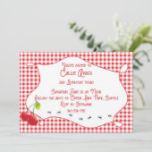 Cherry Picnic Einladung (Stehend Vorderseite)