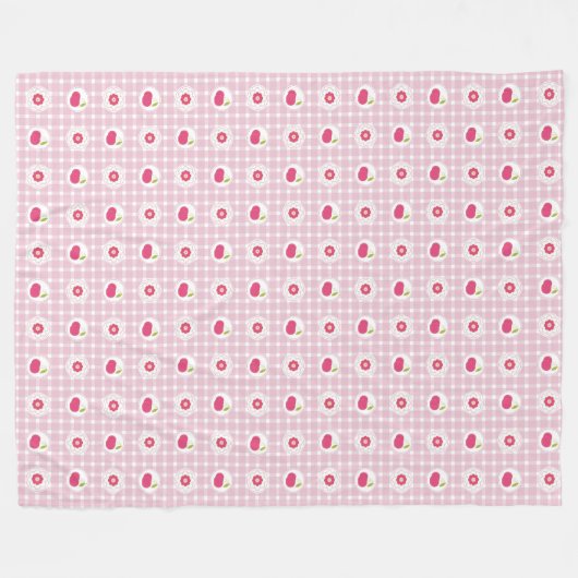 Cherry Picnic Fleece Blanket (Vorderseite (Horizontal))