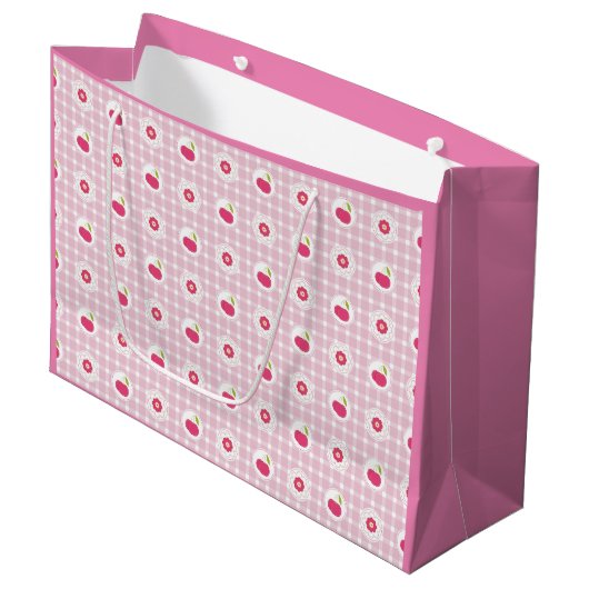 Cherry Picnic Gift Bag Große Geschenktüte (Vorderseite Schrägansicht)