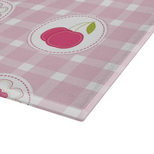Cherry Picnic Glass Cutting Board Schneidebrett (Ecke)