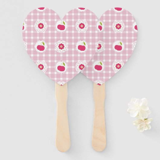Cherry Picnic Hand Fans Fächer (Vorne und Hinten)