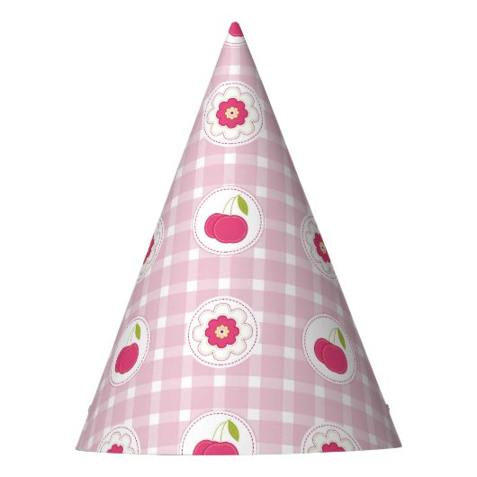 Cherry Picnic Party Hat Partyhütchen (Vorderseite)