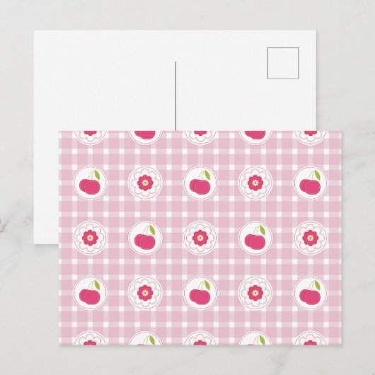 Cherry Picnic Postcard Postkarte (Vorne/Hinten)