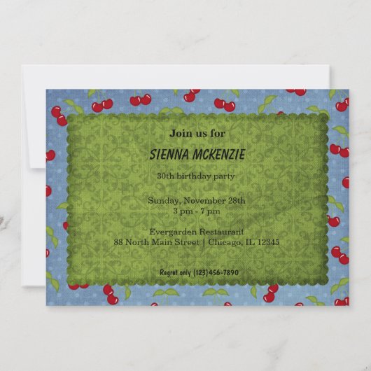Cherry Pie Einladung (Rückseite)