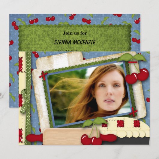 Cherry Pie Einladung (Vorne/Hinten)