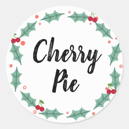 Cherry Pie Food Labels Runder Aufkleber (Vorderseite)