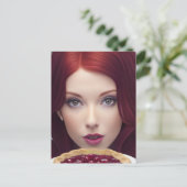 Cherry Pie Goddess Fantasy Art Postcard Postkarte (Stehend Vorderseite)
