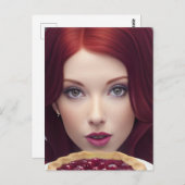 Cherry Pie Goddess Fantasy Art Postcard Postkarte (Vorne/Hinten)