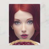 Cherry Pie Goddess Fantasy Art Postcard Postkarte (Vorderseite)