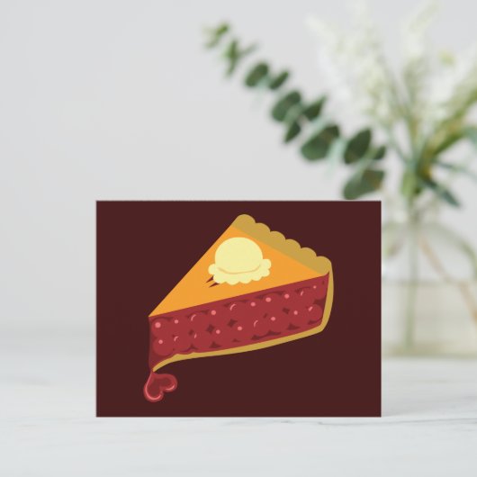 Cherry Pie Heart Postkarte (Stehend Vorderseite)
