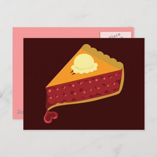 Cherry Pie Heart Postkarte (Vorne/Hinten)