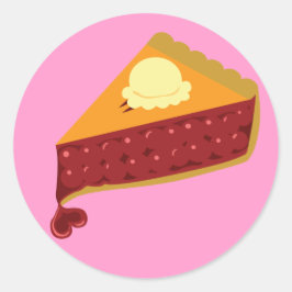 Cherry Pie Heart Runder Aufkleber
