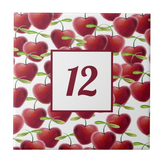 Cherry Pie Number Tile Fliese (Vorderseite)