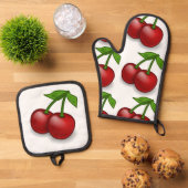 ‚Cherry Pie‘ Ofenhandschuh & Topflappen-Set (Oben Unten)