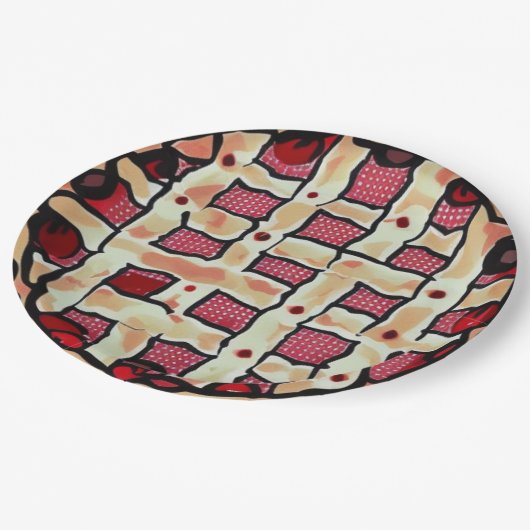 Cherry Pie Pappteller (Schrägansicht)