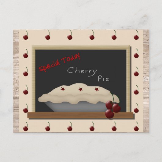 Cherry Pie Recipe Cards Postkarte (Vorderseite)