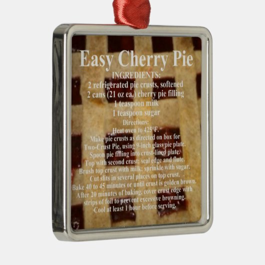 Cherry Pie Recipe Silbernes Ornament (Rechts)