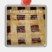 Cherry Pie Recipe Silbernes Ornament (Vorne)