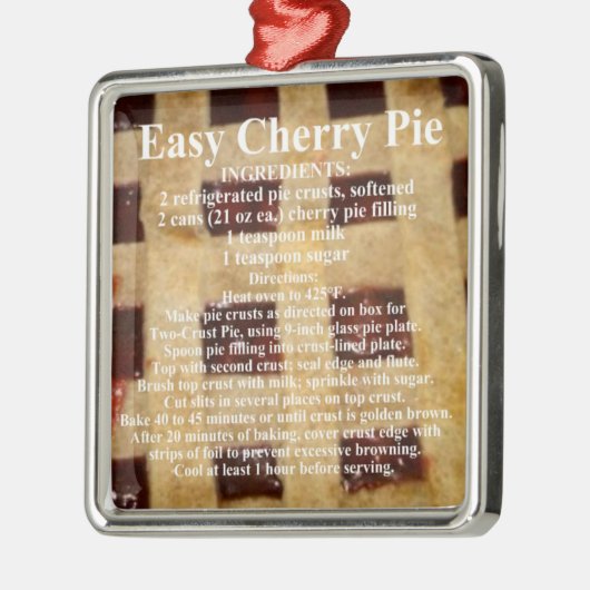 Cherry Pie Recipe Silbernes Ornament (Links)