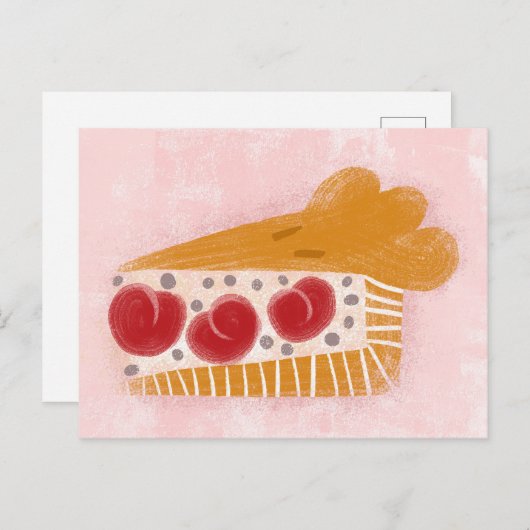 Cherry Pie Slice Postcard Postkarte (Vorne/Hinten)