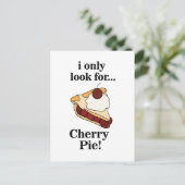 Cherry Pie Sweet Funny Postkarte (Stehend Vorderseite)