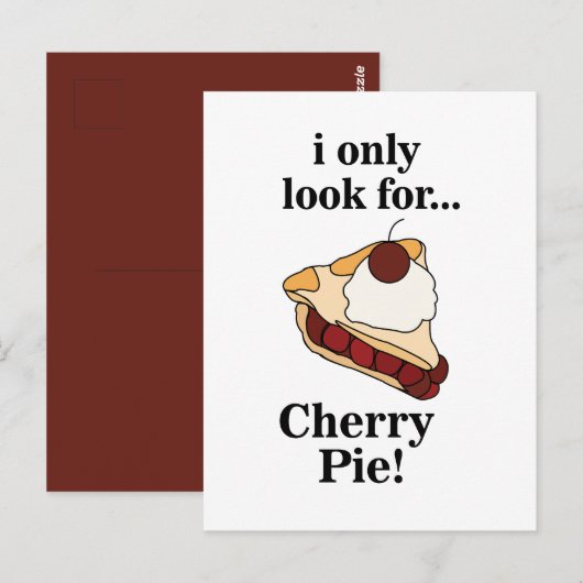 Cherry Pie Sweet Funny Postkarte (Vorne/Hinten)
