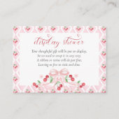 Cherry Pink Bow Babydusche Begleitkarte (Vorderseite)