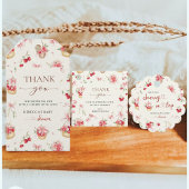 Cherry Pink Bow Babydusche Danke, Geschenk-Tag Geschenkanhänger