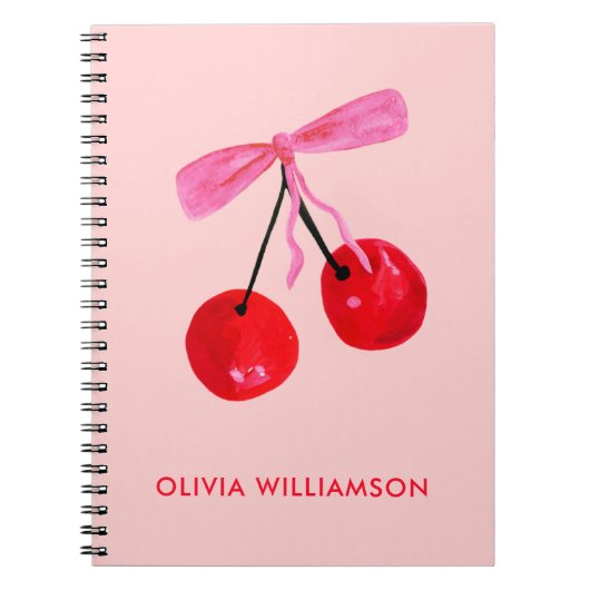 Cherry & Pink Bow Notizblock (Vorderseite)