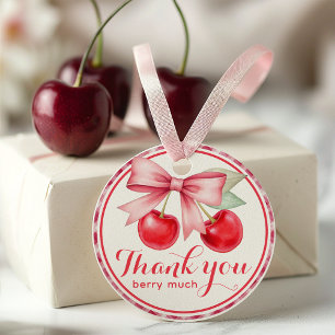 Cherry Pink Bow Vielen Dank für Ihr Interesse Tag Geschenkanhänger