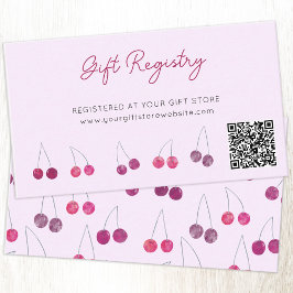 Cherry Pink Brautparty Geschenk Registrierung QR C Begleitkarte