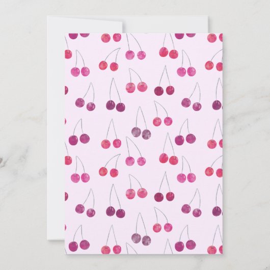 Cherry Pink Bridal Dusche Einladung (Rückseite)