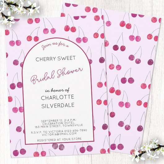 Cherry Pink Bridal Dusche Einladung