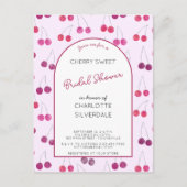 Cherry Pink Bridal Dusche Einladung Postkarte (Vorderseite)