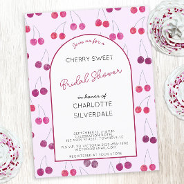 Cherry Pink Bridal Dusche Einladung Postkarte
